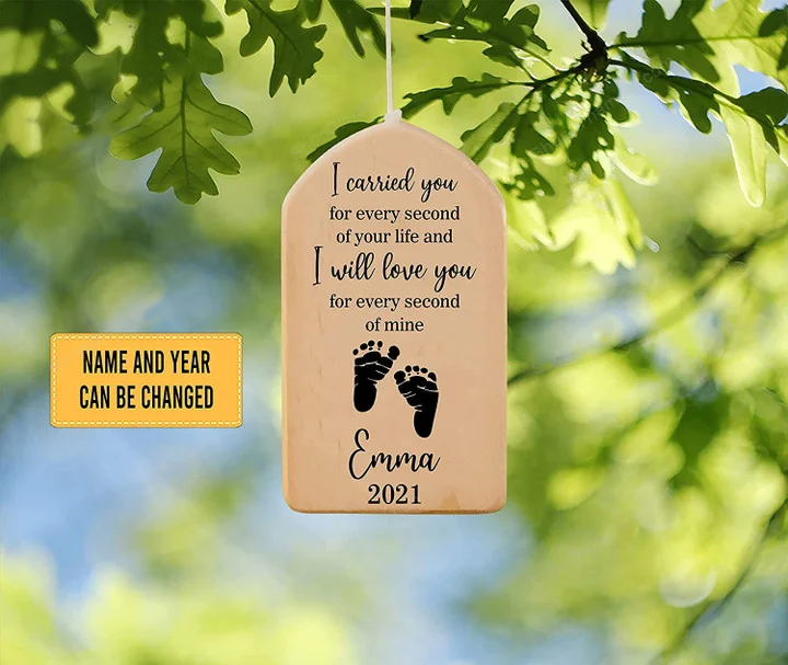Baby Memorial Wind Chime, in Memory of Loss of Baby Sympathy Gifts, Pregnancy and Infant Loss, Miscarriage Keepsake Gift, Aluminum Tubes Wooden Wind
