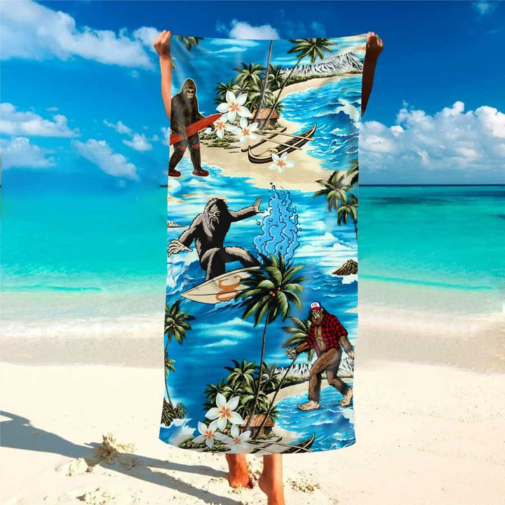 Bigfoot Hawaiian Aloha Pongo Beach Towel For Men