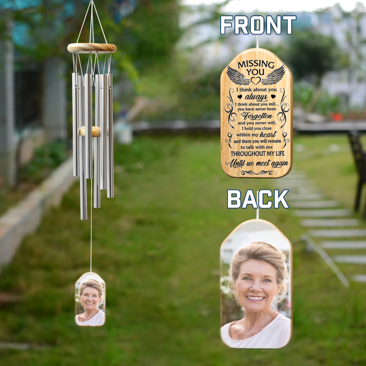 Until We Meet Again, Personalized Wind Chime, Memorial Gifts, Custom Photo, Sympathy Gift