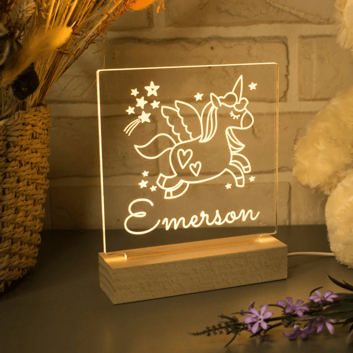 Personalized Birthday Gifts for Baby, Unicon Night Light, Night Light for New Baby, Gift For Birthday