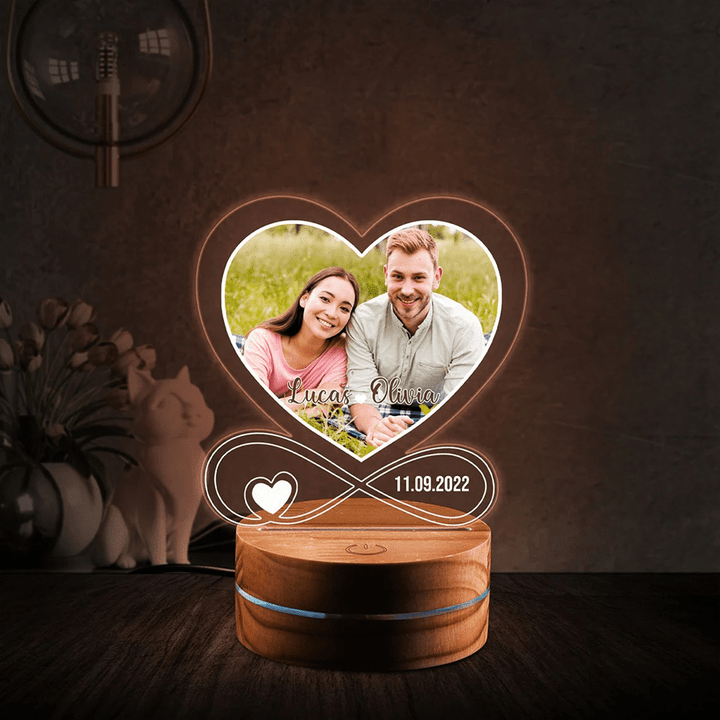 Personalized Night Light Photo, Anniversary Gifts For Him Her, 1st 5th 10th Engagement Wedding Anniversary Gift