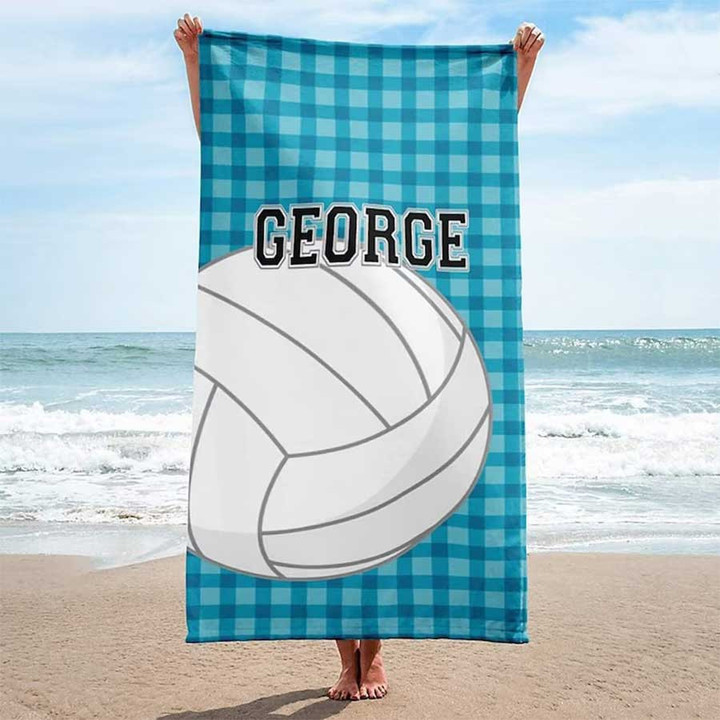 Personalized Volleyball Beach Towel For Men, Women, Custom Name Player Summer Towel, Summer Outfits