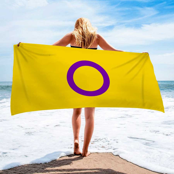 Intersex Flag Beach Towel for LGBT Community Pride Summer Bath Towel