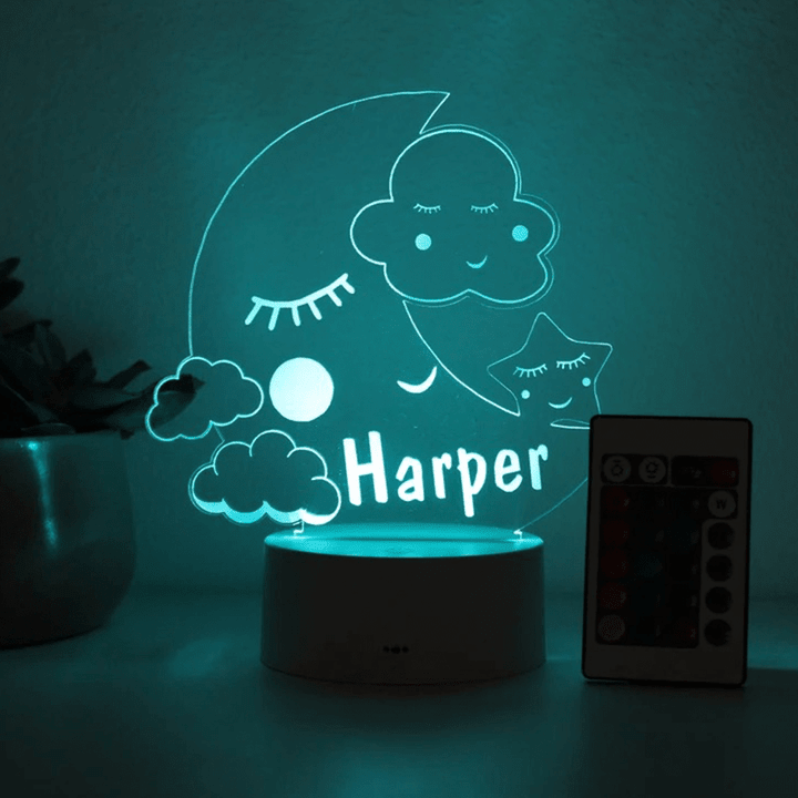 Baby Moon Night Light, Personalized Night Lights Kids, Bedroom Night Lights, Kids Decor, Night Lights for Babies