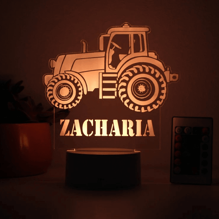 Tractor Night Light, Personalized Night Lights Kids, Kids Bedroom Decor, Night Lights for Boys, For Husband, Father's Day Gift