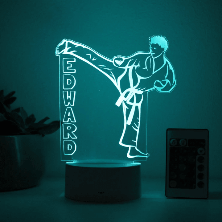 Karate Night Light, Personalized Night Lights Kids, Decor For The Bedroom, Night Lights for Boys