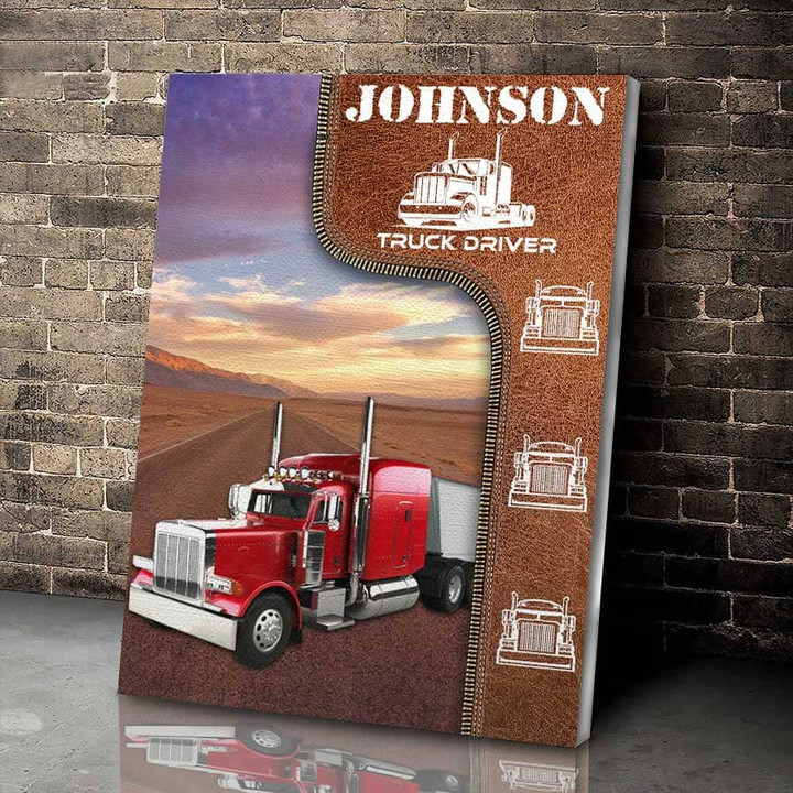 Personalized Truck Painting, Gift for Dad, Custom Photo Truck Drivers Canvas, Gift for Husband