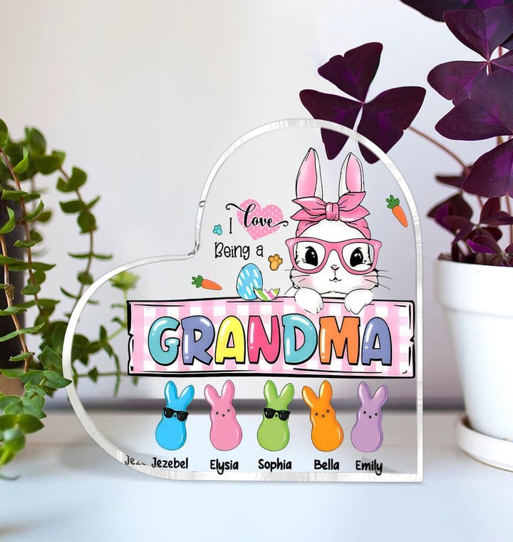 Personalized Easter Grandma Peeps Acrylic Plaque, Easter Day House Decoration, Christian Easter Gifts