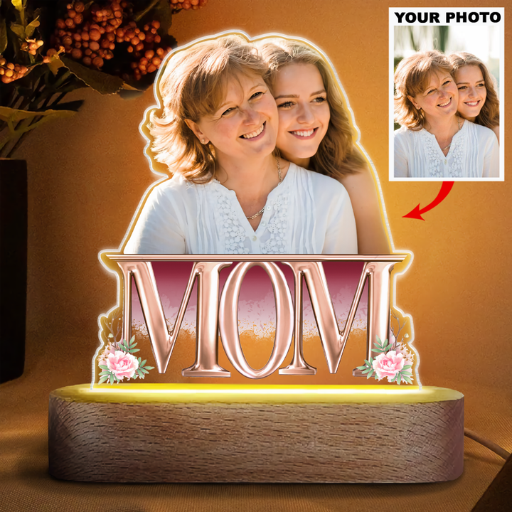 Personalized Family Night Light - Gift For Mom - Mother And Daughters Photo Custom - Mother's Day Gift
