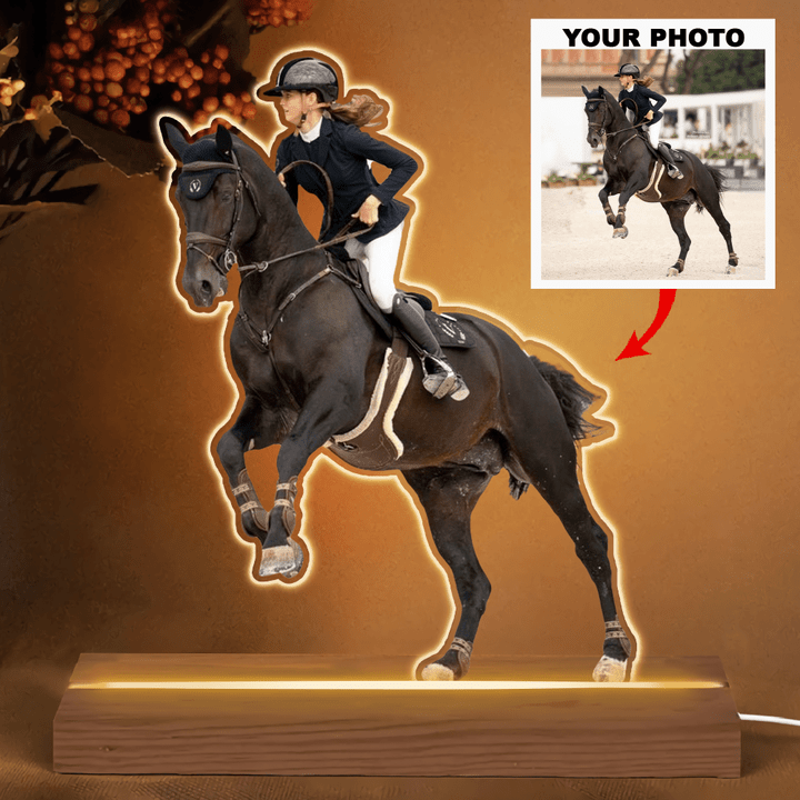 Custom Photo Horse Night Light for Horse Girl, Horse Farmhouse Night Light for Him and Her, Son and Daughter