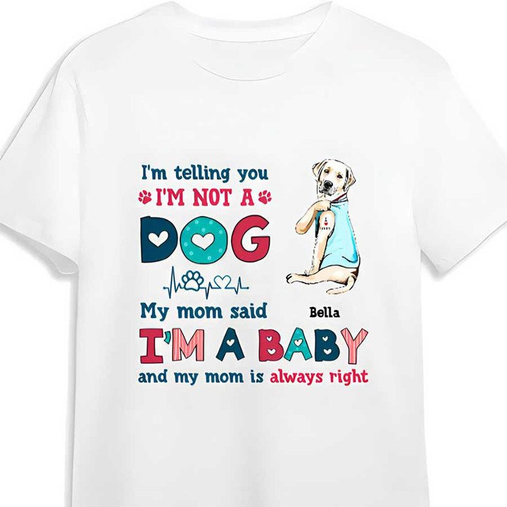 Personalized Funny Labrador Retriever Dog Mom Shirt, I'm Not A Dog I'm A Baby Shirt for Pug Lovers