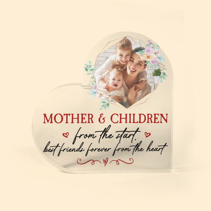 Personalized Heart Shaped Acrylic Plaque, Mother's Day Gift For Mom, Mother, Wife - From Daughter/ Son, Husband to Wife