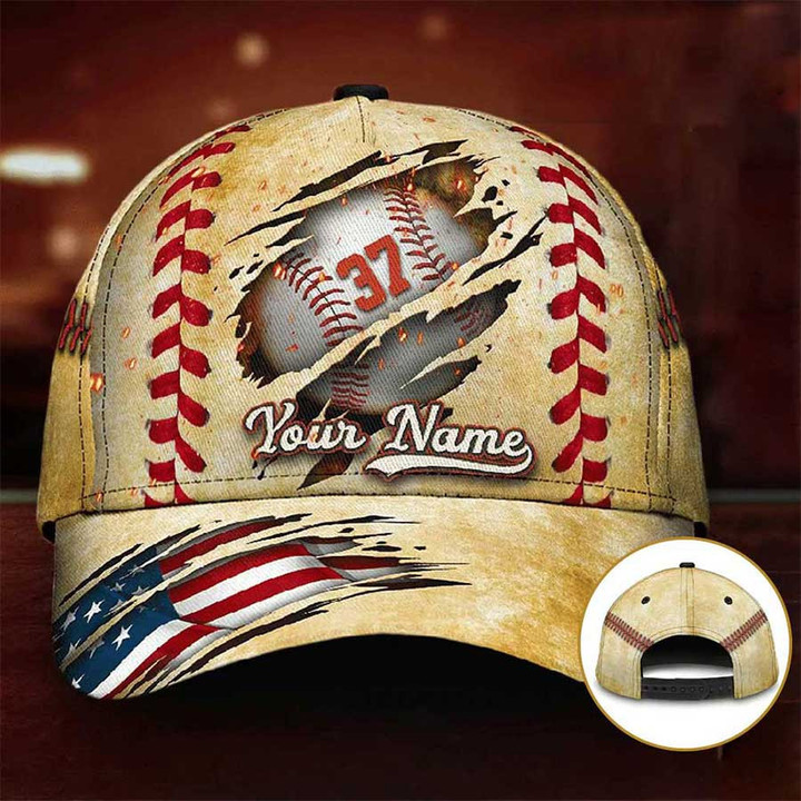 Personalized Custom Crack Baseball Classic Cap for Men, Baseball Team Gift for Him Baseball Hats