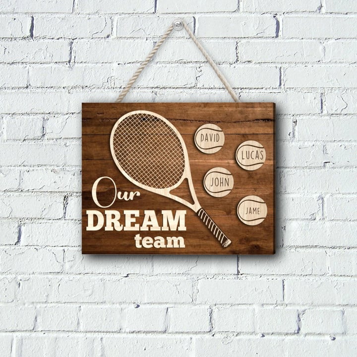 Personalized Tennis Sport Wood Sign Wall Decor, Tennis Team Gift for Men, Women