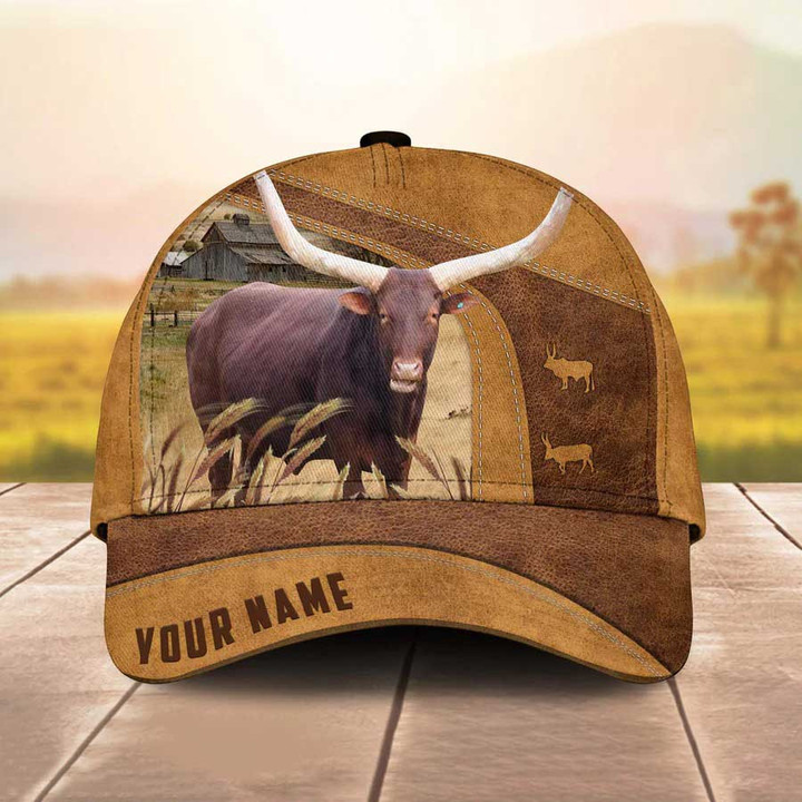 Dilypod Personalized Watusi Cattle Hat for Farmers, Watusi Cattle Vintage Cap for Dad, Husband