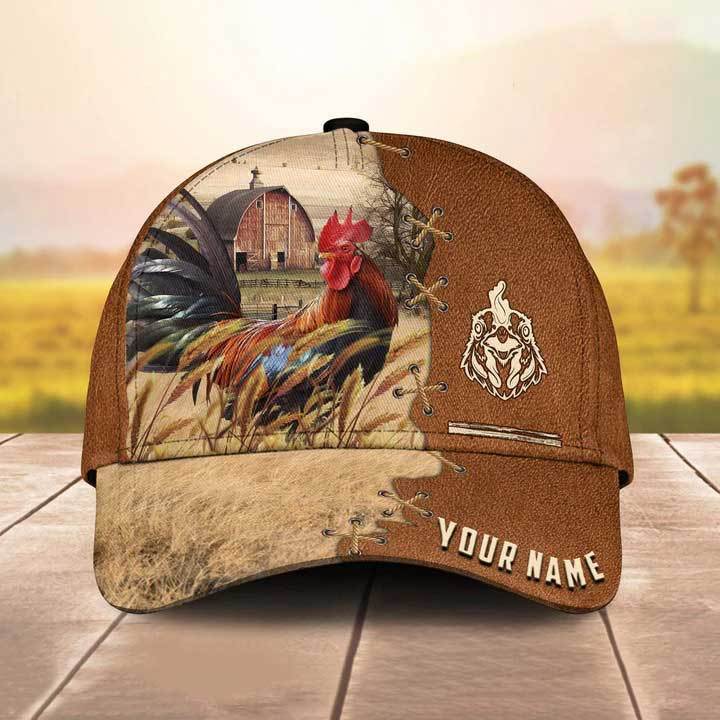 Dilypod Personalized Rooster Hats for Men, Husband, Dad, 3D Chicken Retro Cap for Farmers