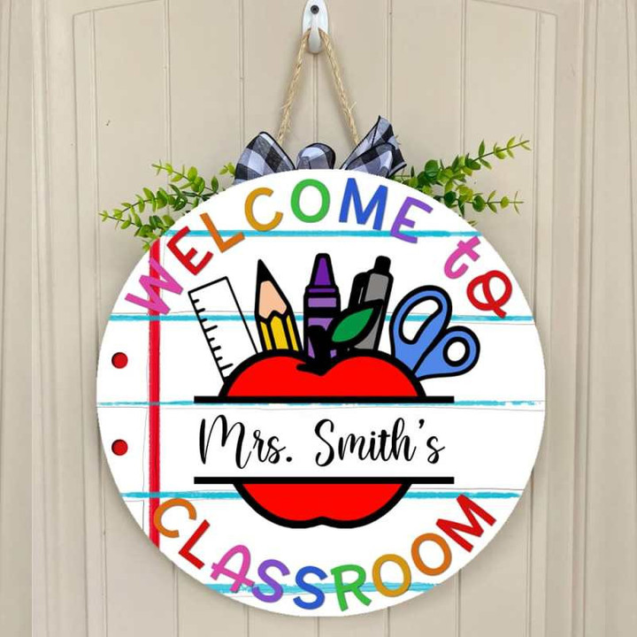 Personalized Name Welcome Teacher Signs For Classroom, Best Gift Ideas For Teachers, Gift For Back To School
