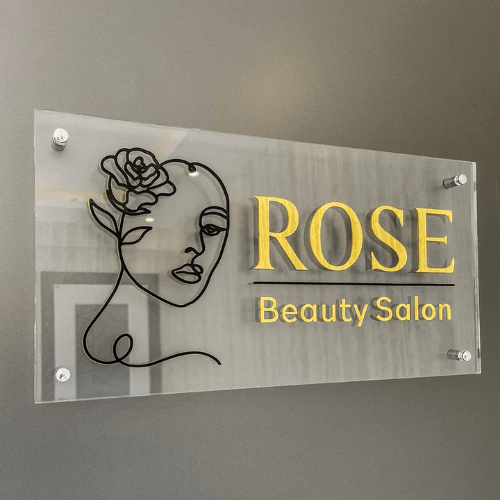 Personalized Acrylic Sign For Beauty Salon, Grand Opening Gift, Sign for Office Storefront, Business Sign