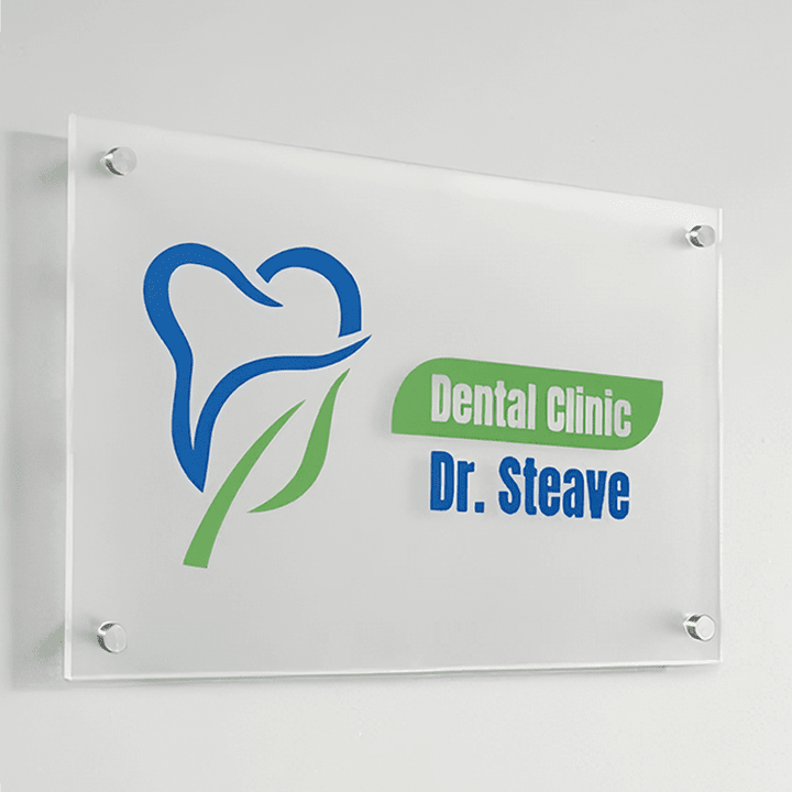 Personalized Acrylic Logo Sign For Dental Practice, Custom Logo, Office Storefront, Door Sign, Reception Sign