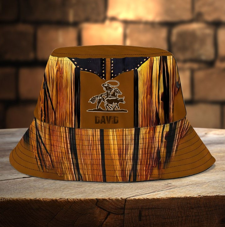 Personalized Cowboy Bucket Hat, Custom Name Cowboy Hat for Men, Husband