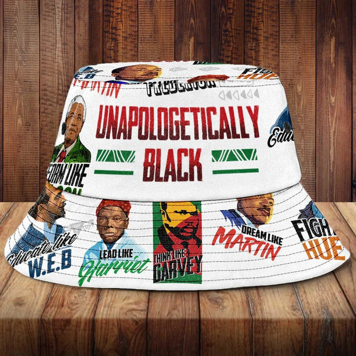 Unapologetically Black Famous African American Bucket Hat for Juneteenth Day Albany Movement