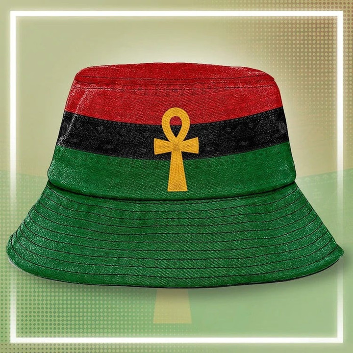 Pan African Ankh Bucket Hat Juneteenth Day African American Hat for Her, Him