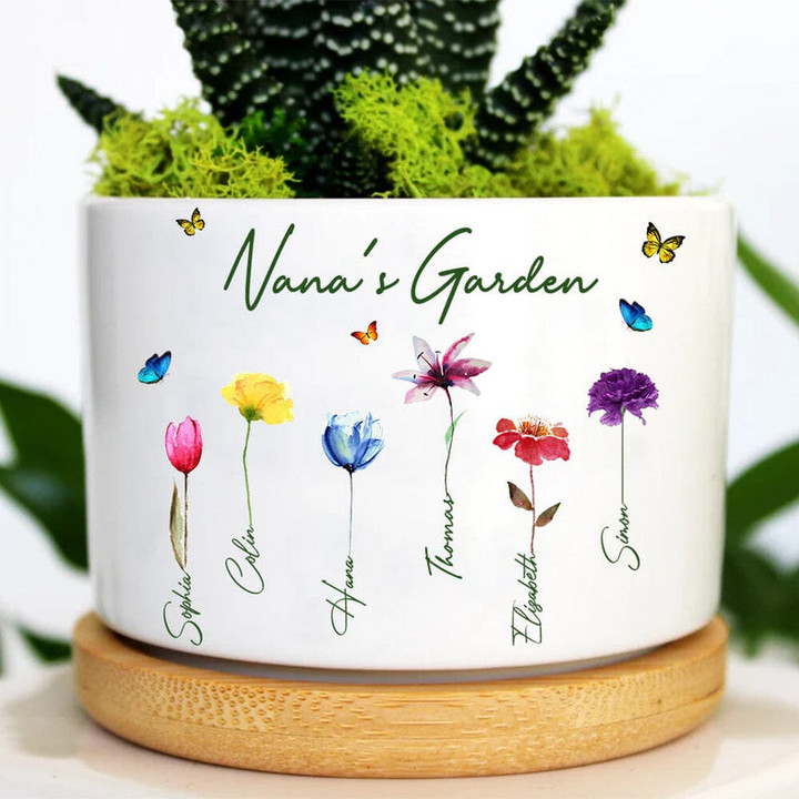 Personalized Plant Pot for Mom and Grandma with Thank You Message - Perfect Mother's Day Gift for Helping Us Grow