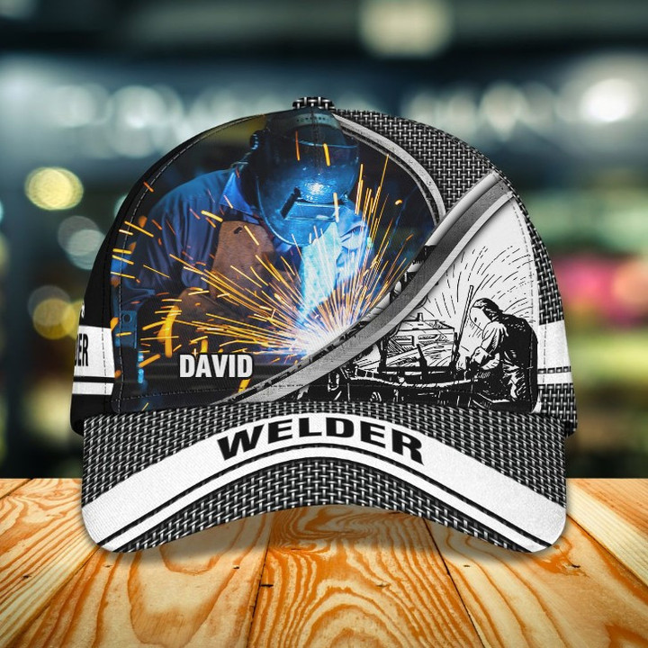 Personalized Welder 3D Classic Cap for Me, Custom Name Welder Hat for Husband