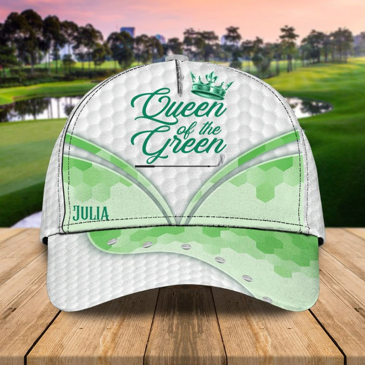 Funny Golf Women Hat, Custom Name Queen of The Green Golf Cap for Girl, Daughter, Mom Golf Cap
