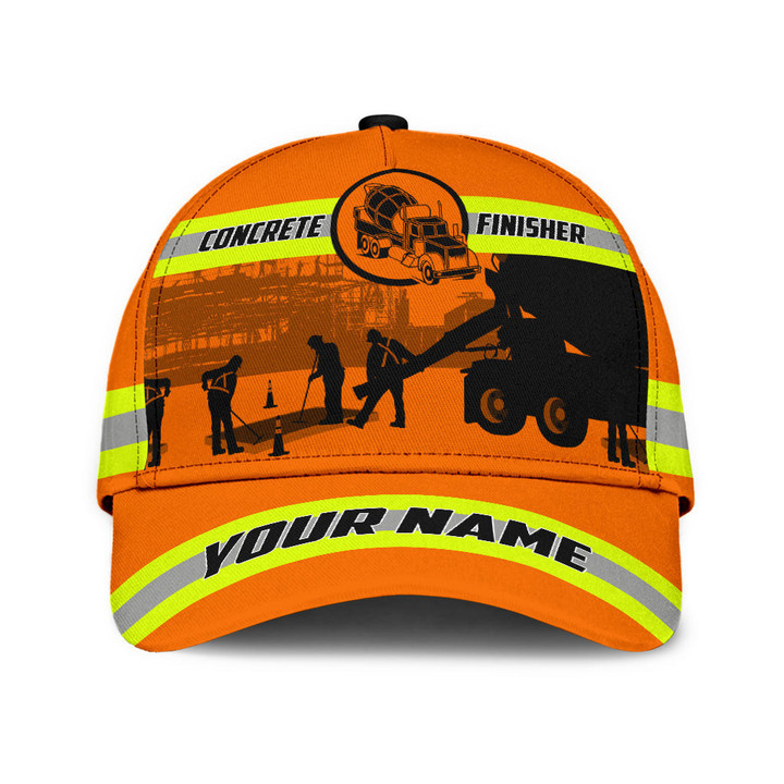 Customized Concrete Finisher Safety Uniform Background Classic Cap for Workers, Men