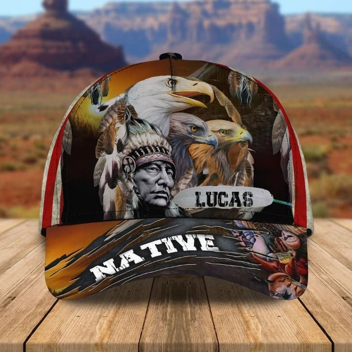 Personalized Eagle Native American Classic Cap for Men, Women, Eagle Lovers