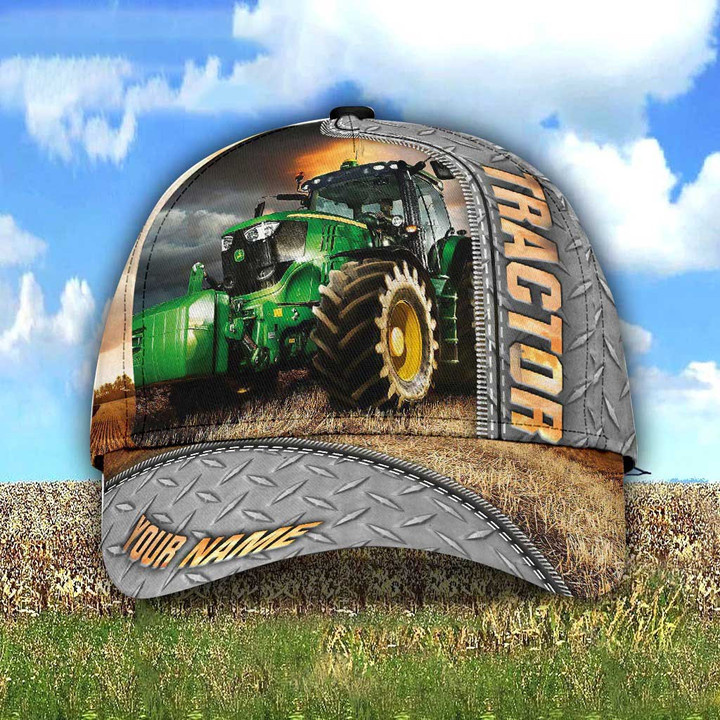Personalized Red Tractor, Green Tractor Farmhouse Cap for Farmers, Tractor Hat for Men, Dad, Husband
