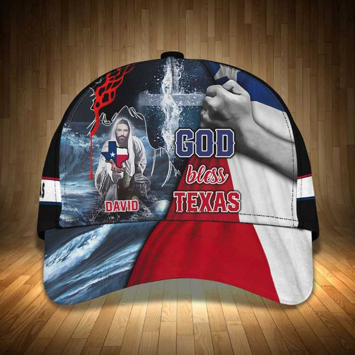 Personalized God Bless Texas Hats, Hand of God Texas Painting Classic Cap for Men, Women, Pray for Texas