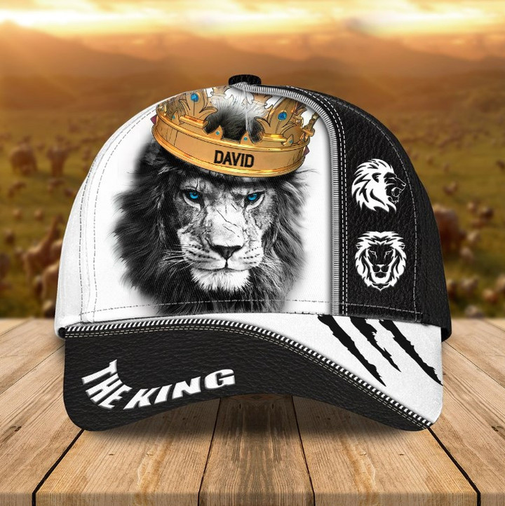 Customized Black and White Lion King Classic Cap for Men, Lion Hats