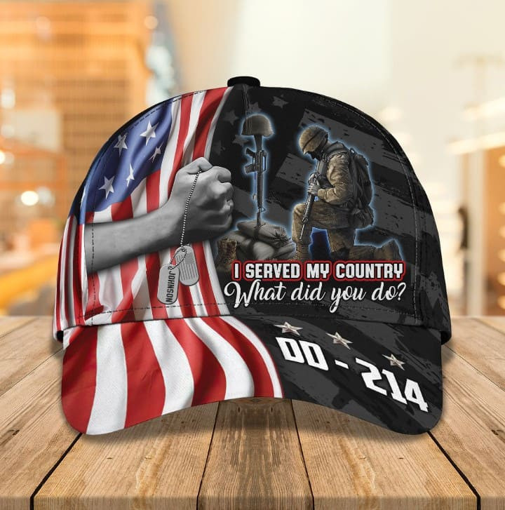 Personalized Soldier DD214 Hats for Husband, Independence Day Veteran Classic Cap for Dad