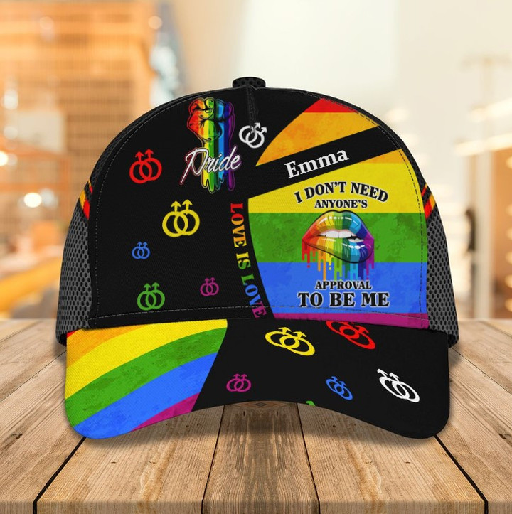 Personalized Lip LGBT Cap for Her, Lesbian Hat, I don't need anyone approval Cap