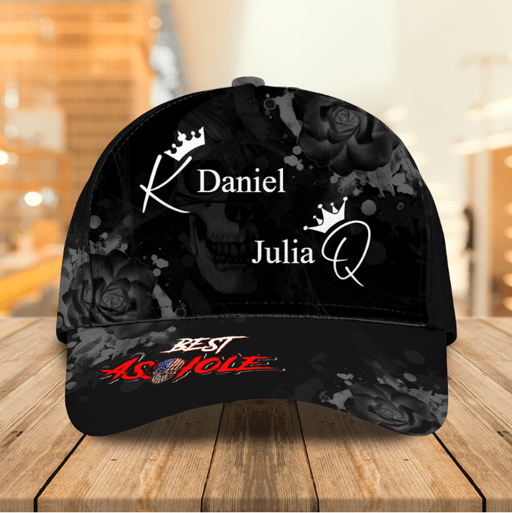 Best Asshole Cap, Personalized Classic Cap Hat for Couple, Custom Name of King and Queen