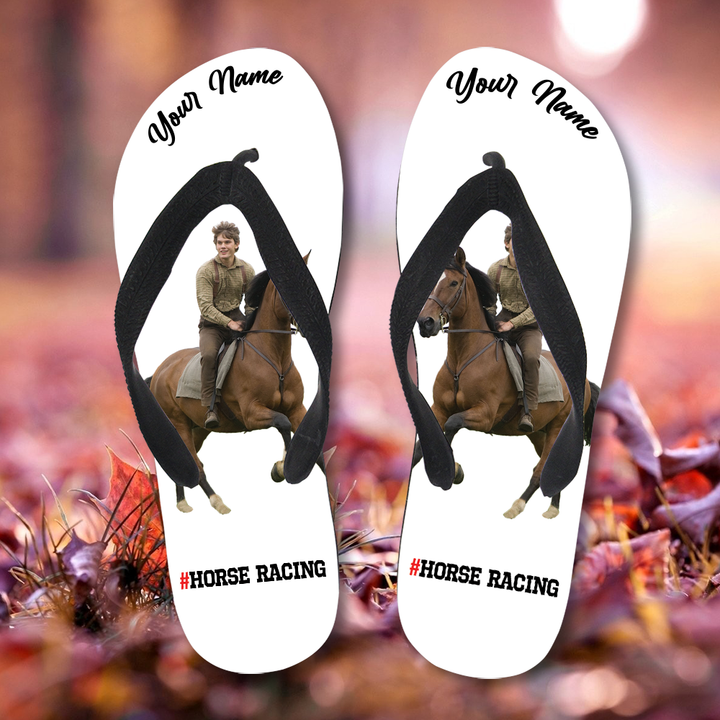 Personalized Flip Flops for Sports Enthusiasts - Summer Sandals with Customized Photos, Gift For Family, For Team
