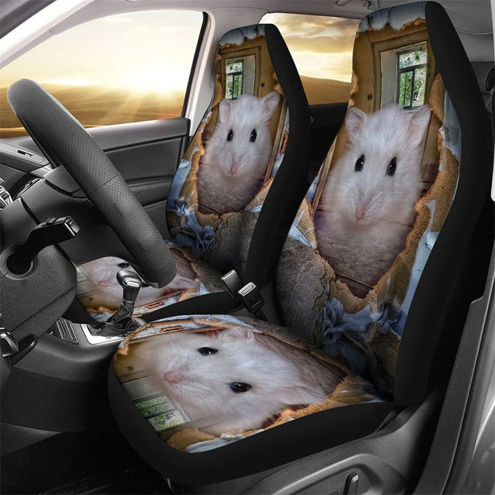 Personalized Dwarf Hamster Car Seat Cover, Seat Protector Set of 2, Car Accessories