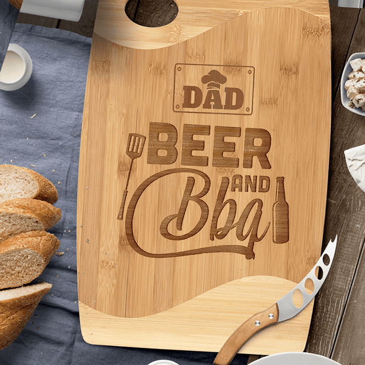 Personalized Beer and BBQ Cutting Board For Dad, Custom Nickname, Gift For Dad, Housewarming Gift