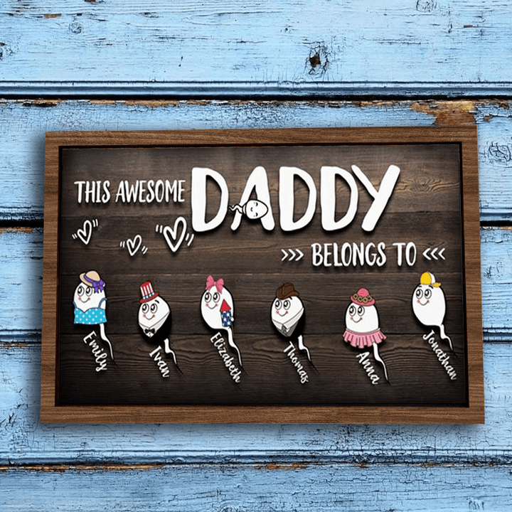 Personalized Dad Funny Wood Sign, Dad Birthday Decor Gift, Gifts Idea for Dad, Father's Day Gift from Daughter Kids Son