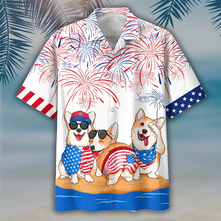 Corgi Hawaiian Shirts - Independence Day Is Coming, Independence's Day Gift, Dog Lover Gifts