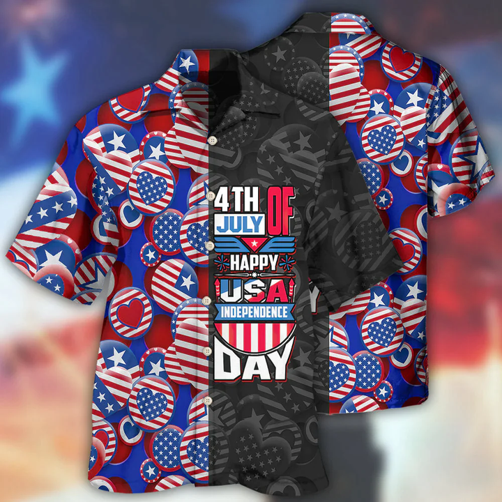 Dilypod Happy Independence Day All Printed 3D Hawaiian Shirt, Shirt for Men Women