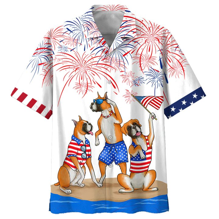Boxer 3D Full Printed Hawaiian Shirts For Men And Woman, Independence Day Is Coming, Happy 4Th Of July Aloha Beach Shirt