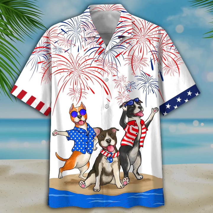 American Staffordshire Terrier Shirts, Independence Day Is Coming Aloha Summer Beach Shirts, American Pride Happy 4Th Of July Shirt