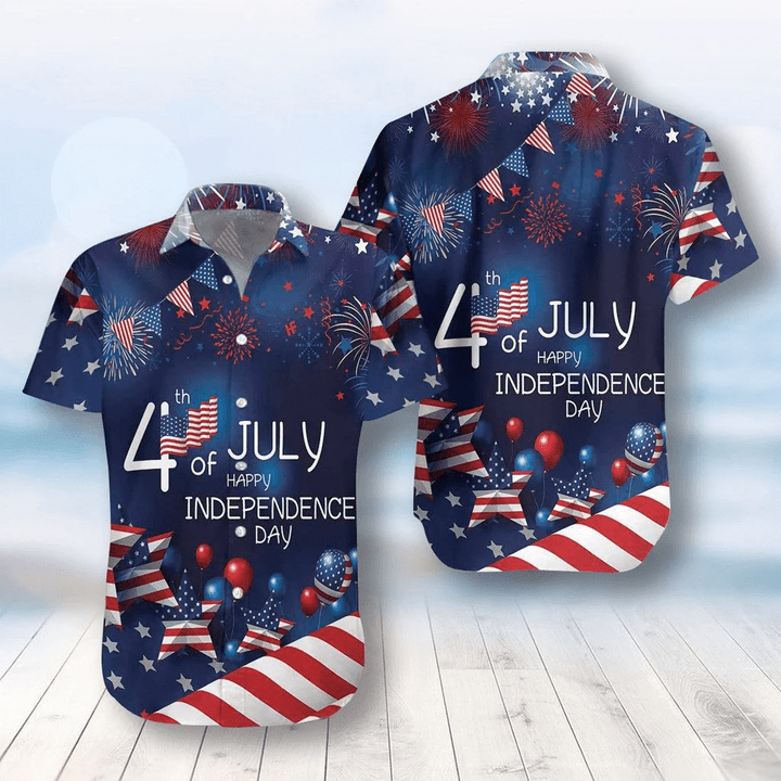 Dilypod US Independence Day Flag July 4th Hawaiian Shirt