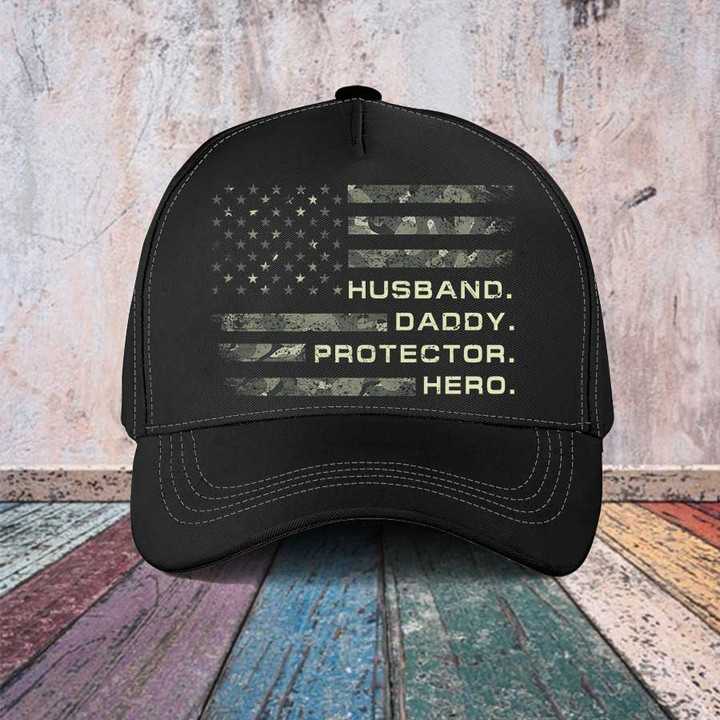 Personalized Husband Daddy Protector Hero Classic Cap for Father Veteran Hats