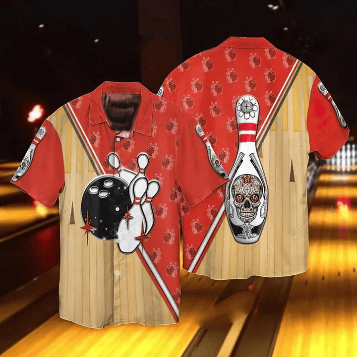 3D Bowling Hawaiian Shirt, Bowling Skull Hawaiian Shirt, Bowling Aloha Shirt For Men - Perfect Gift For Bowling Lovers, Bowlers