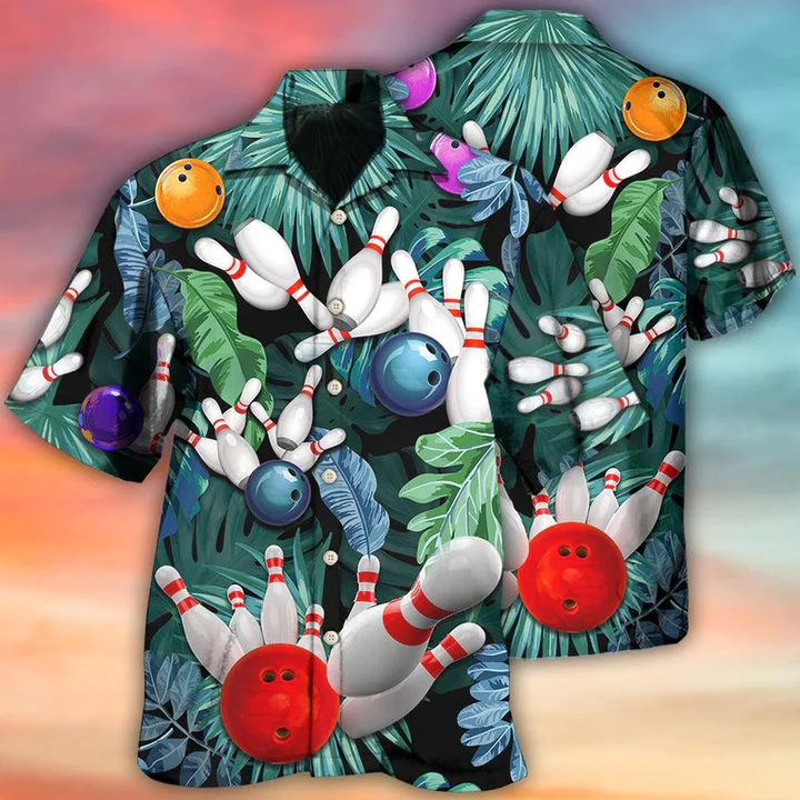 3D Bowling Hawaiian Shirt, Tropical Leaves Hawaiian Shirt, Bowling I'm So Happy Aloha Shirt For Men - Perfect Gift For Bowling Lovers, Bowlers