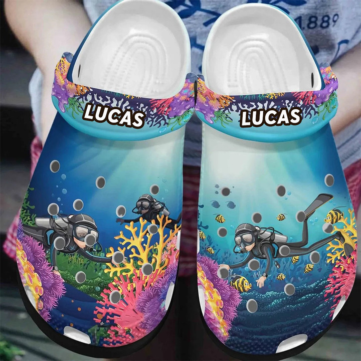 Personalized Scuba Diving Art Crocs Clog Shoes for Men, Women, Custom ...